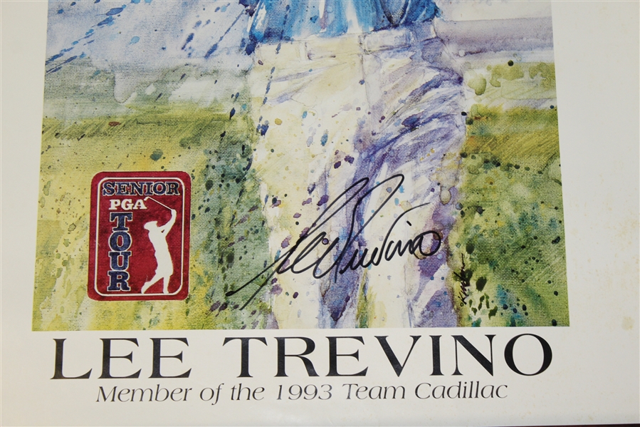 Lee Trevino Signed 1993 Senior PGA Tour Cadillac Poster JSA ALOA