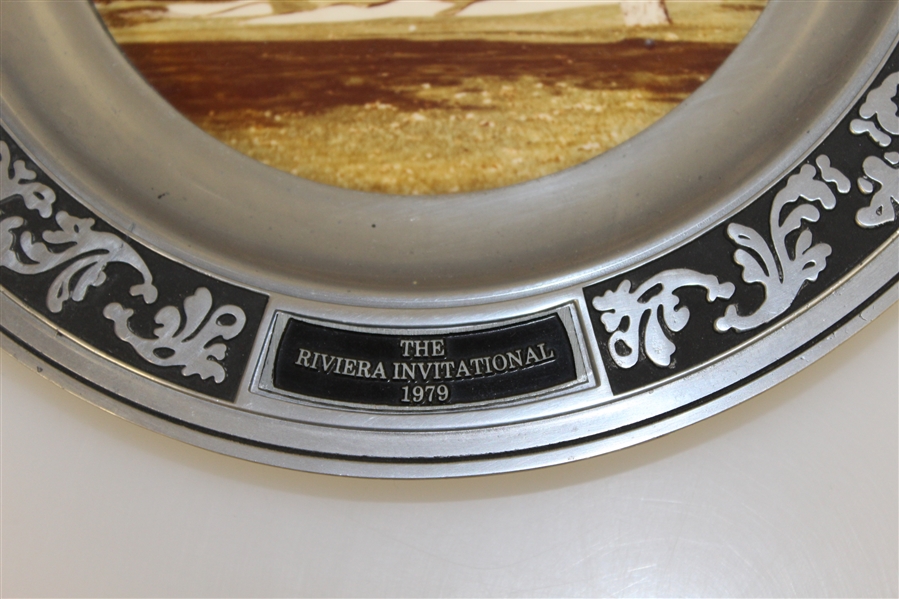1979 The Riviera Invitational Tournament Commemorative Pewter Plate with Photo