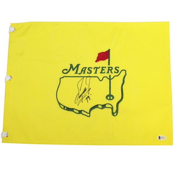 Fuzzy Zoeller Signed Undated Masters Embroidered Flag with '79' Notation BECKETT #E66177