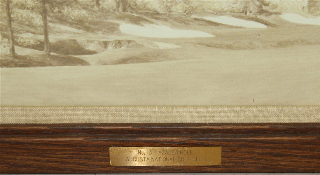 Azalea 13th Hole at Augusta National Golf Club Sepia Tone Picture - Framed