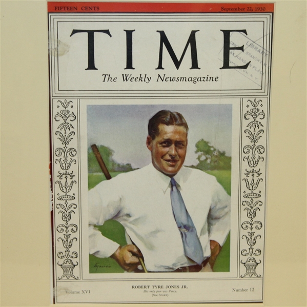 Bobby Jones TIME Magazine Weekly News Magazine Cover - September 22, 1930