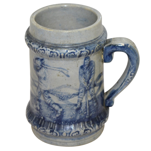 Circa 1915 Blue Golf Themed Beer Mug/Stein