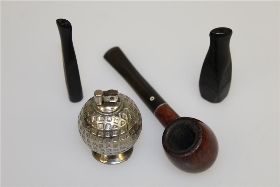 Briar Pipe with Mesh Golf Ball Lighter in Original Box