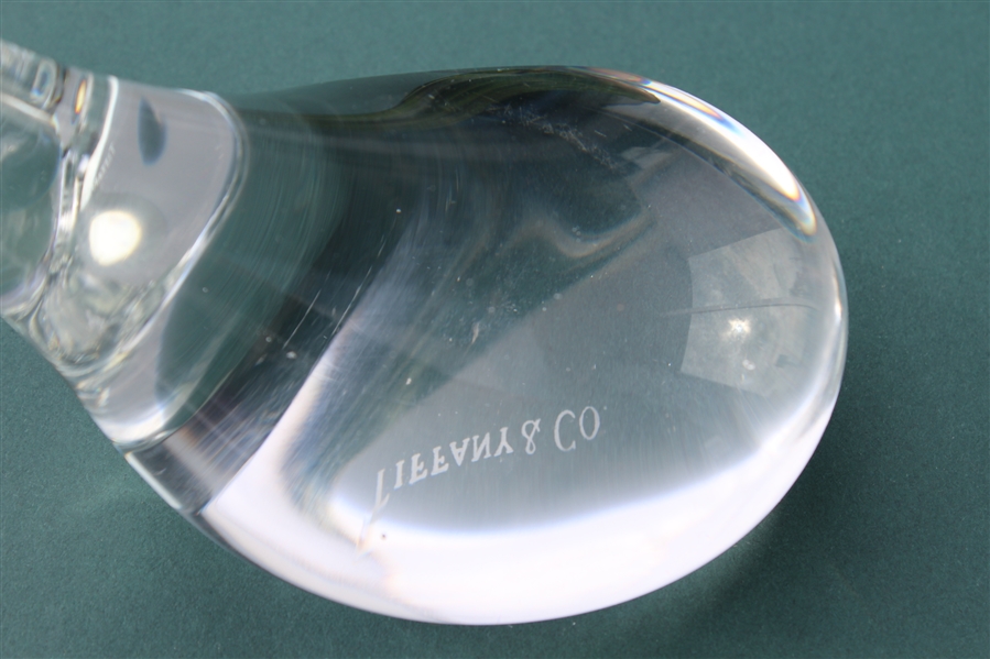 Tiffany & Co Luxury Large Leaded Crystal Art Glass Golf Club Paperweight