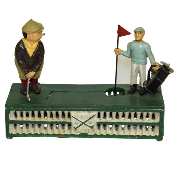 Classic 'Birdie Putt' Bank with Caddy & Golfer