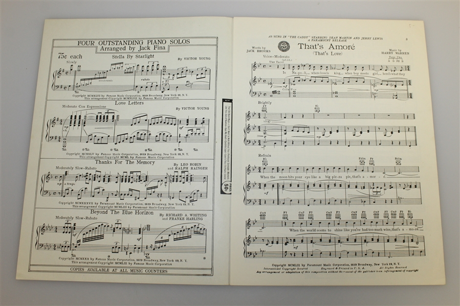 That's Amore (That's Love) Jack Brooks & Harry Warren Music Sheets/Notes