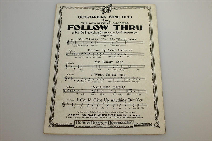 Laurence Schwab & Frank Mandel Presents 'Follow Thru' Music Sheets/Notes