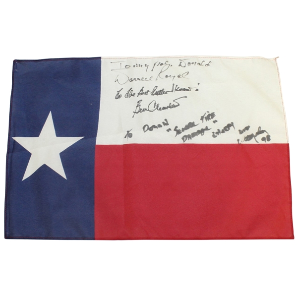 Ben Crenshaw Signed Texas Cloth State Flag to Don Cherry JSA ALOA