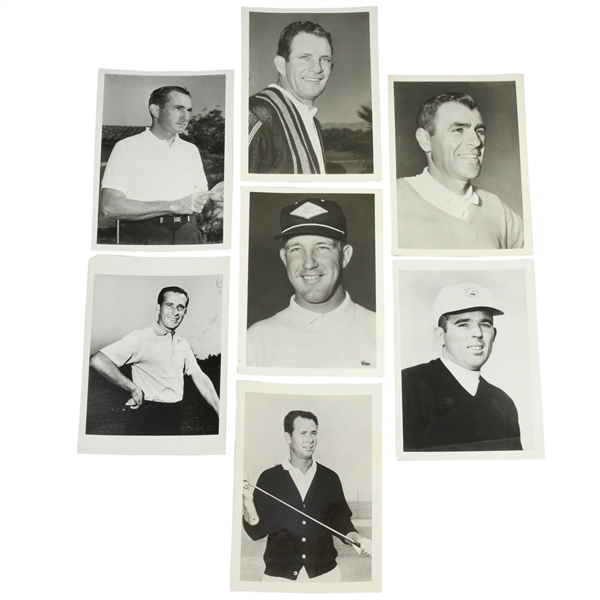 Seven Original 1960's Photos of Major Champions & Runner-Up - Lema, Fleck, Finsterwald, Others