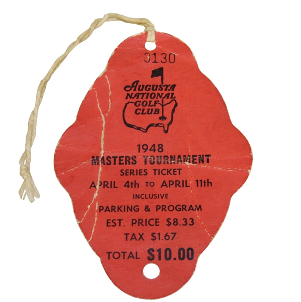 1948 Masters Tournament SERIES Badge #3130 - Claude Harmon Winner