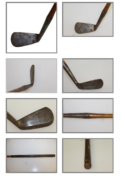 Four Golf Clubs - Invincible Mashie, Spalding Driver, Driver, & Unmarked Iron