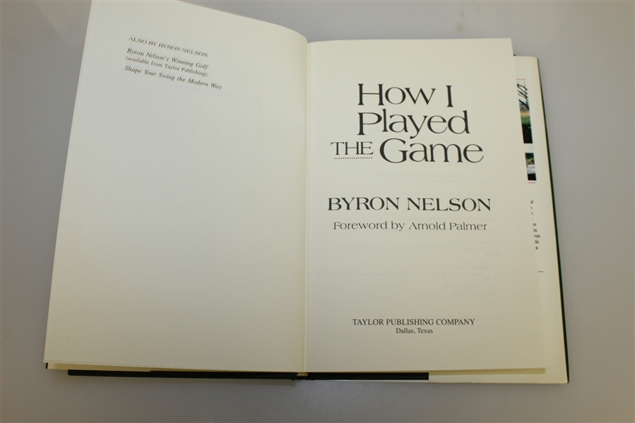 Byron Nelson Signed & Personalized 'How I Played the Game' 1993 Book JSA ALOA