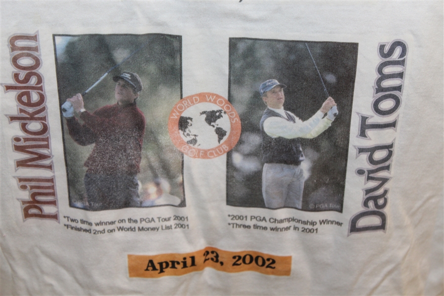 Phil Mickelson & David Toms Signed 2002 Shell's World of Golf at World Woods Shirt JSA ALOA