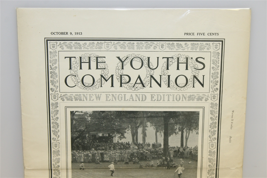 The Youth's Companion Oct. 9, 1913 Issue w/Ouimet, Vardon, & Ray on Cover - New England Edition