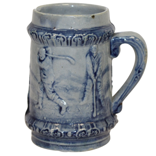 Antique Golf Themed Blue Stein by Robinson