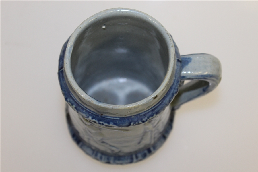 Antique Golf Themed Blue Stein by Robinson