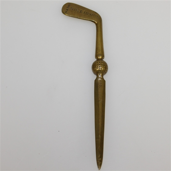 Classic Bronze Mashie 'Hole-In-One' Golf Club Themed Letter Opener