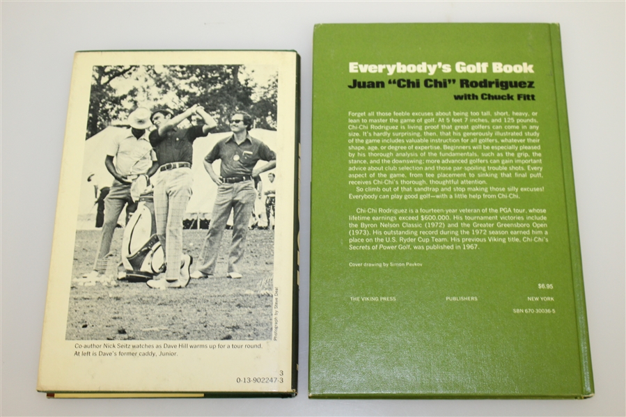'ChiChi' Rodriguez & Dave Hill Signed Golf Books - Everybody's Golf Book & Teed Off JSA ALOA