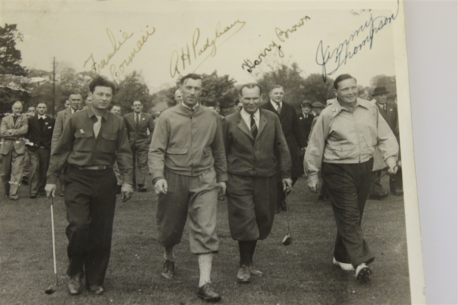 AH Padgham, Brown, Cormaci, & Thompson Signed Original 1945 Langley Park Photo JSA ALOA