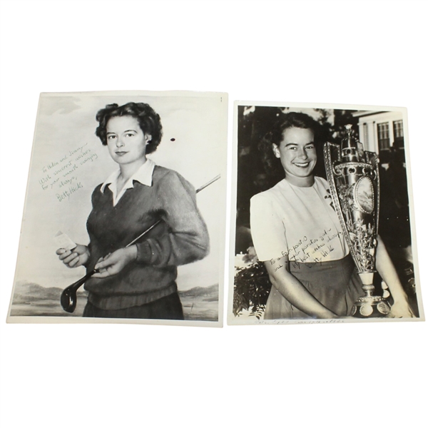 Two Betty Hicks Signed Photos - Both Personalized JSA ALOA