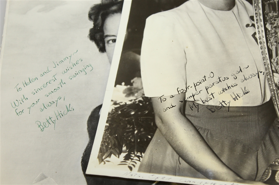 Two Betty Hicks Signed Photos - Both Personalized JSA ALOA