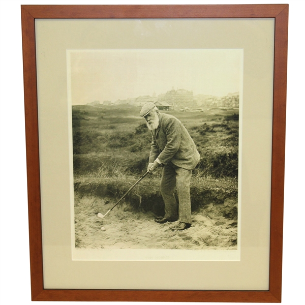 Old Tom Morris in Sand Bunker Reproduction Print - Framed
