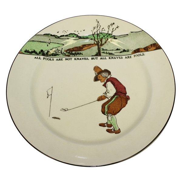 Royal Doulton Golf Plate 'All Knaves Are Not Fools, But All Knaves Are Fools'