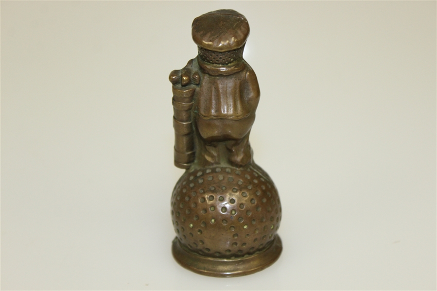 Vintage Dunlop Man Brass Bell with Original Patina