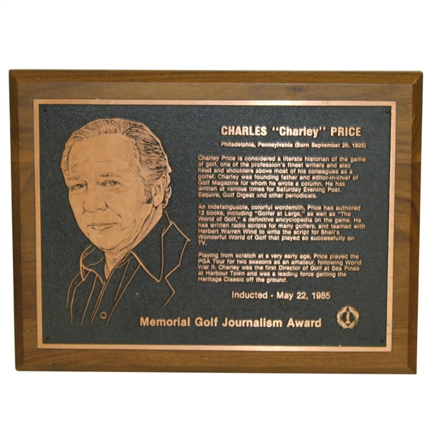 Charles Price's 1985 Memorial Gold Journalism Induction Award - As Sponsored By Jack Nicklaus