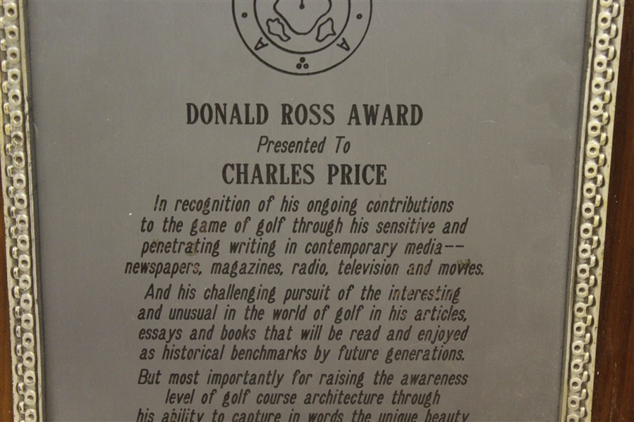 Charles Price's 1987 American Society of Golf Course Architects Donald Ross Award