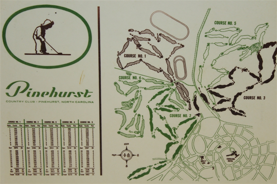 Pinehurst Country Club Courses #1-5 Map Tray - Charles Price Collection