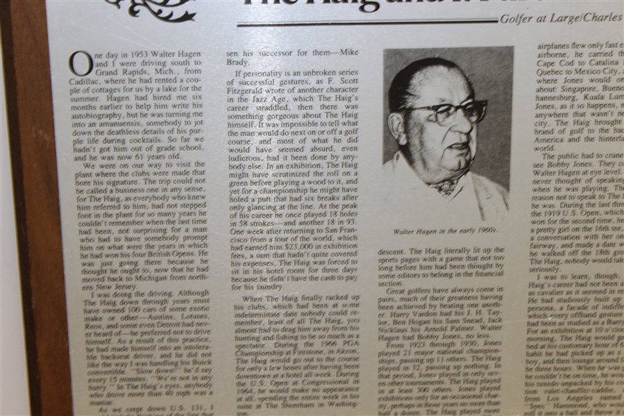 Charles Price's 1983 'The Haig and I: Part 2' GWAA First Place Plaque - Writing Competition