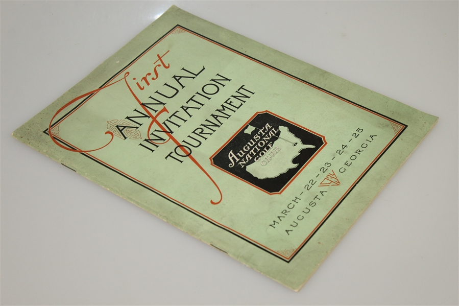 1934 Augusta National Invitation Tournament Program (1st Masters) - NEW FIND! TOP CONDITION!