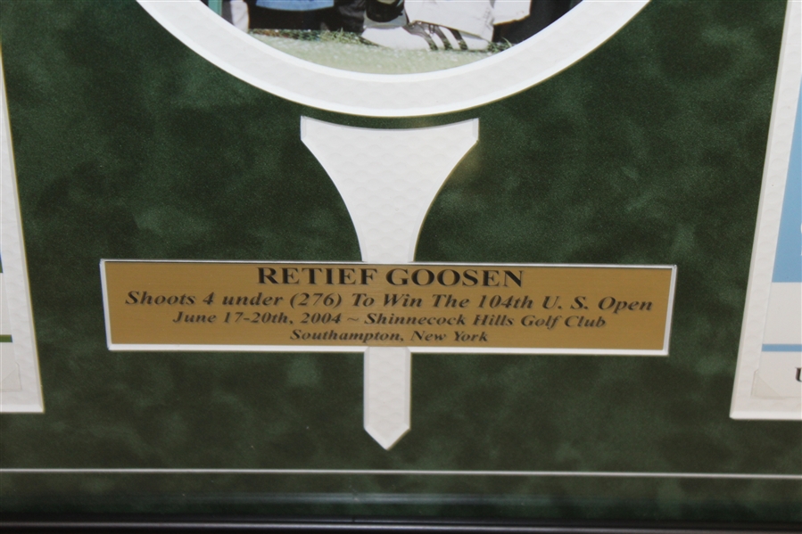 Retief Goosen Signed Deluxe 2004 US Open 8 Ticket Set Display - Framed JSA ALOA