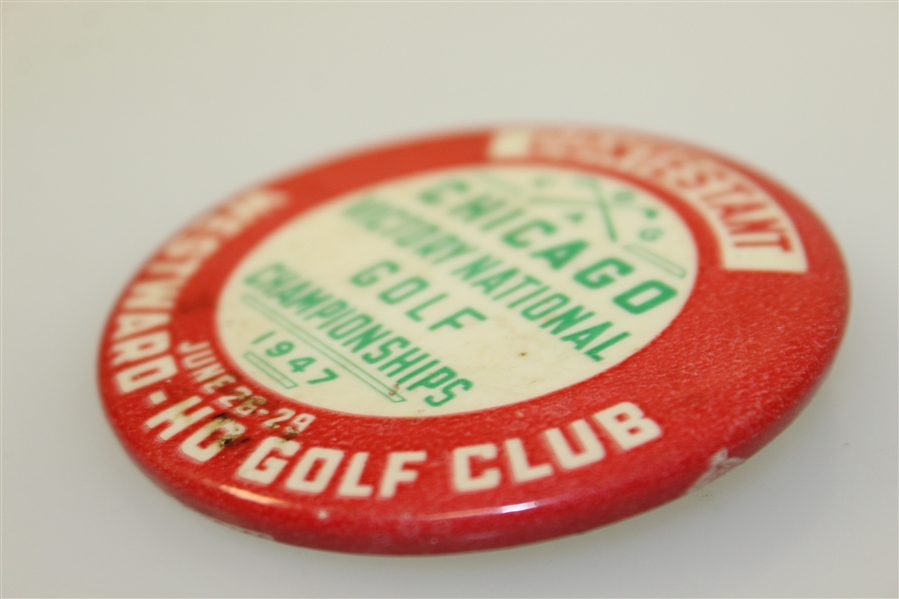 1947 Chicago Victory National Golf Championships at Westward-Ho GC Contestant Badge