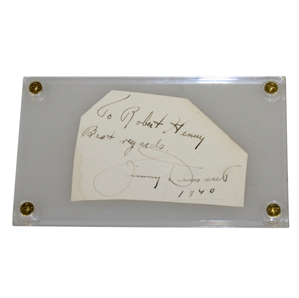 Jimmy Demaret Signed Cut with Personal Note & Year JSA ALOA