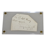 Jimmy Demaret Signed Cut with Personal Note & Year JSA ALOA