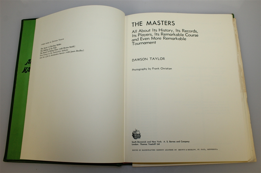 Multi-Signed 'Masters: Profile of a Tournament' Book - Picard, Keiser, Hogan, & others JSA ALOA