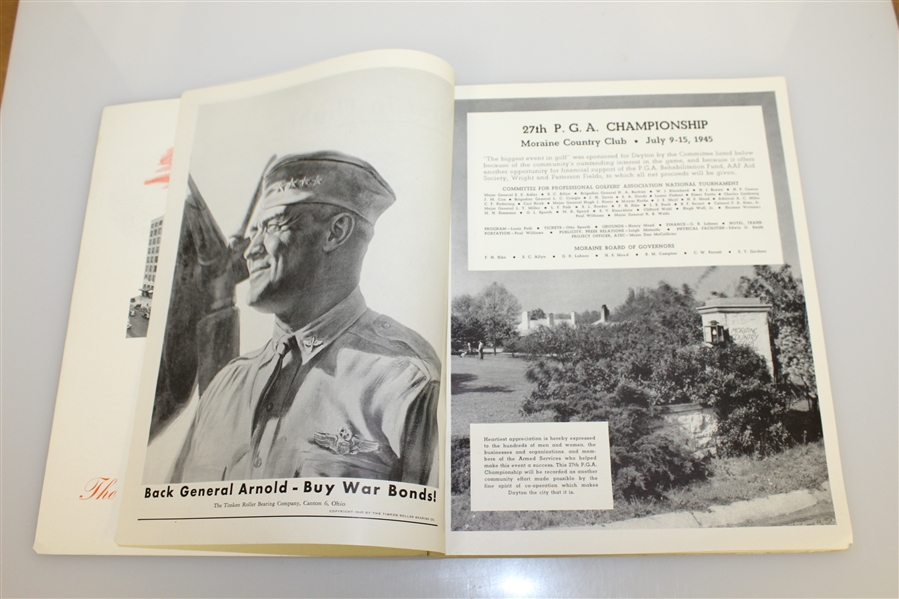 1945 PGA Championship Program & Clubhouse Staff Pass - Part of Nelson's 11 in a Row!