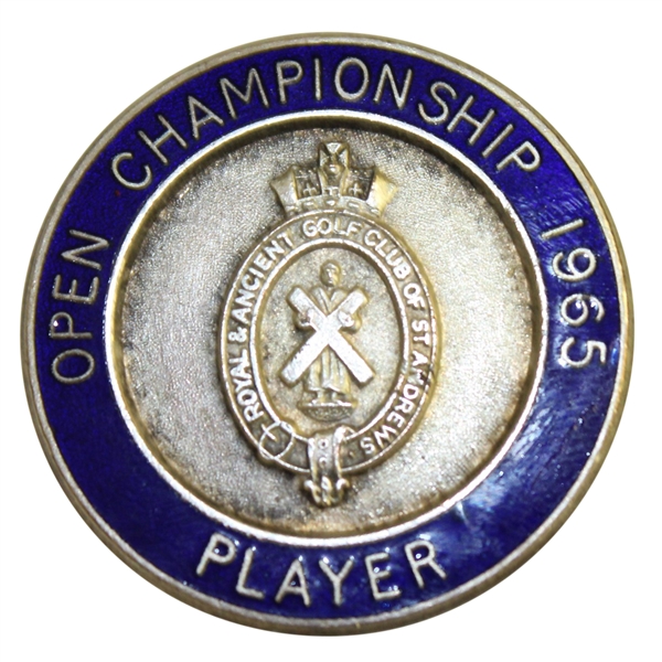 Peter Thomson's 1965 Open Championship Winners Contestant Badge - Stunning 5th Win!