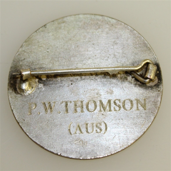 Peter Thomson's 1965 Open Championship Winners Contestant Badge - Stunning 5th Win!
