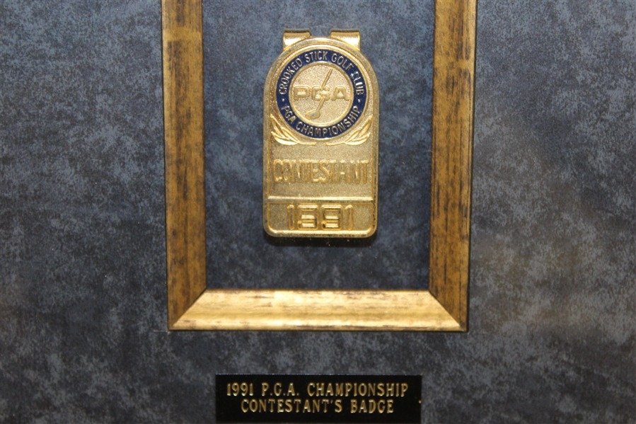1991 PGA Championship at Crooked Stick Contestant Badge - Professionally Framed
