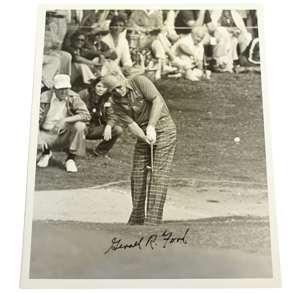 Gerald R. Ford Signed 8x10 Photo Hitting Wedge JSA ALOA