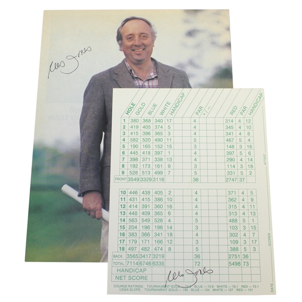 Rees Jones Golf Course Architect Signed Magazine Photo & Scorecard JSA ALOA