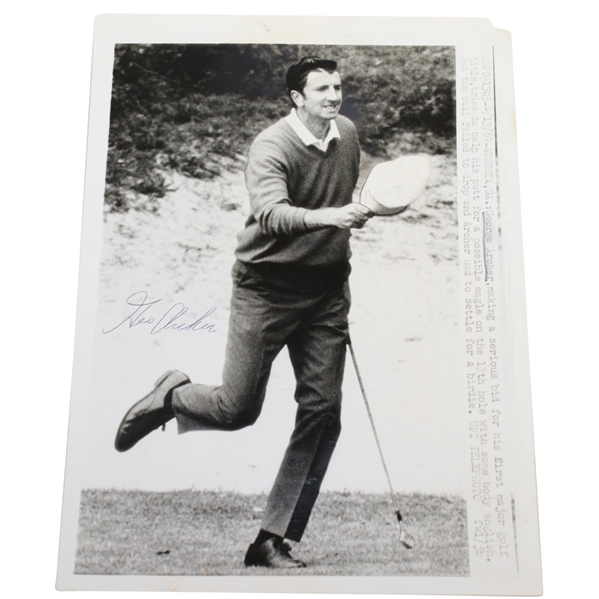 George Archer Signed Wire Photo from 1969 Masters Win JSA ALOA