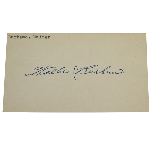 Walter Burkemo Signed 3x5 Card JSA ALOA