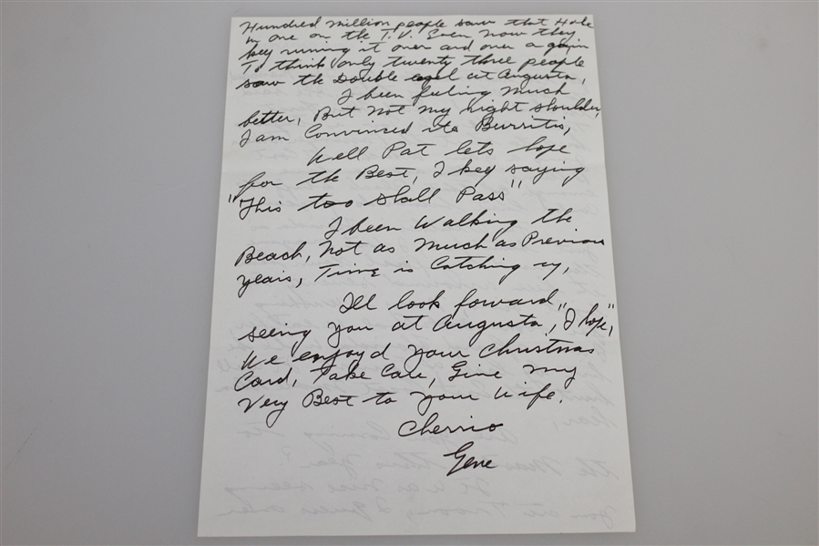 Gene Sarazen Signed Handwritten 5 Page Letter - Pans Graphite Clubs JSA ALOA