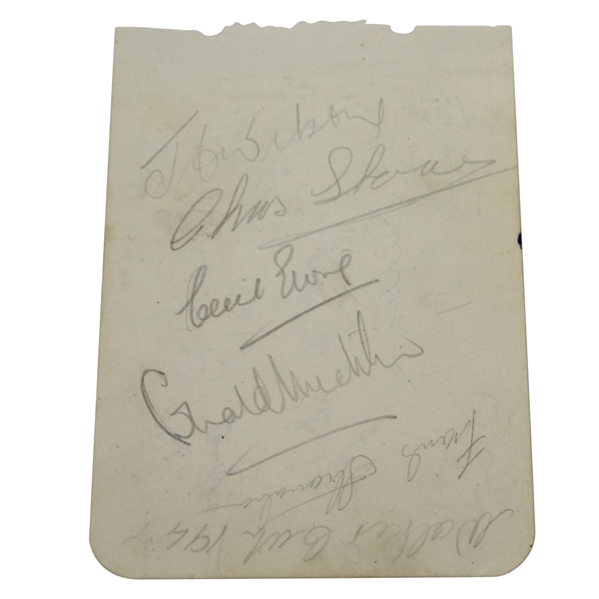 Five 1947 Walker Cup Team Members Signed Album Page JSA LOA