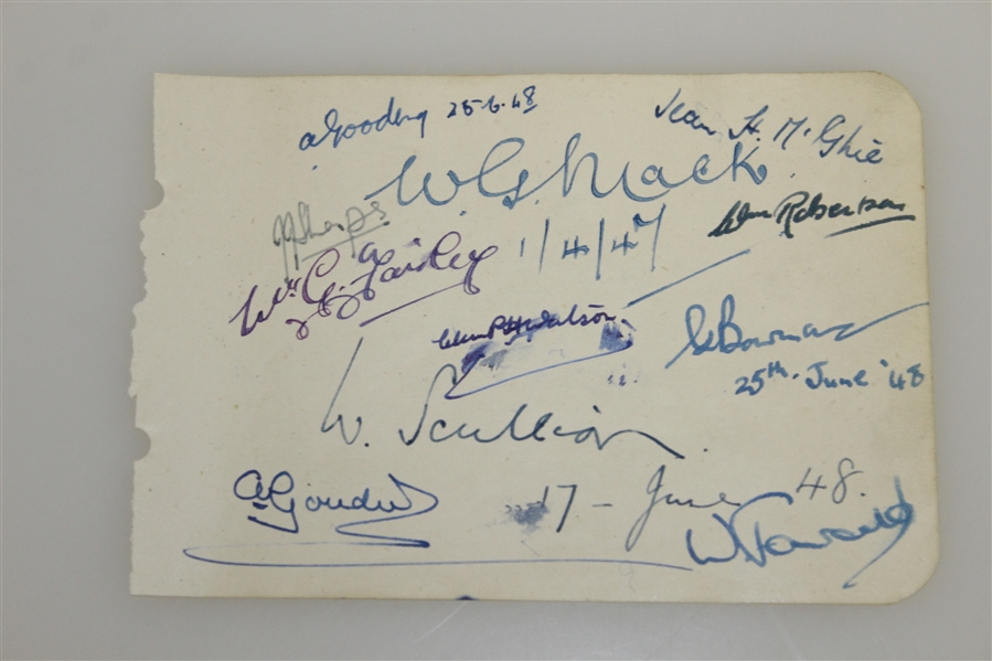 Five 1947 Walker Cup Team Members Signed Album Page JSA LOA