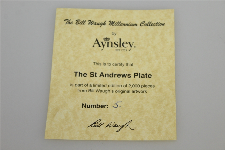 Old Course St. Andrews Ltd Ed #5 Aynsley Plate - Bill Waugh Millennium Collection